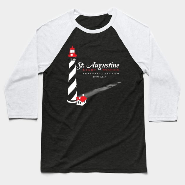 St. Augustine Lighthouse Baseball T-Shirt by MindsparkCreative